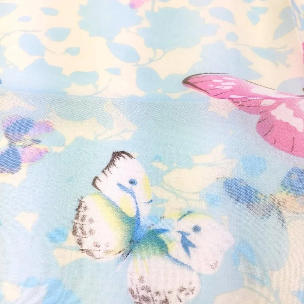 Ladies/Women's Lightweight Floral Print/Solid Color mixture Shawl Scarf For Spri - Picture 4 of 5